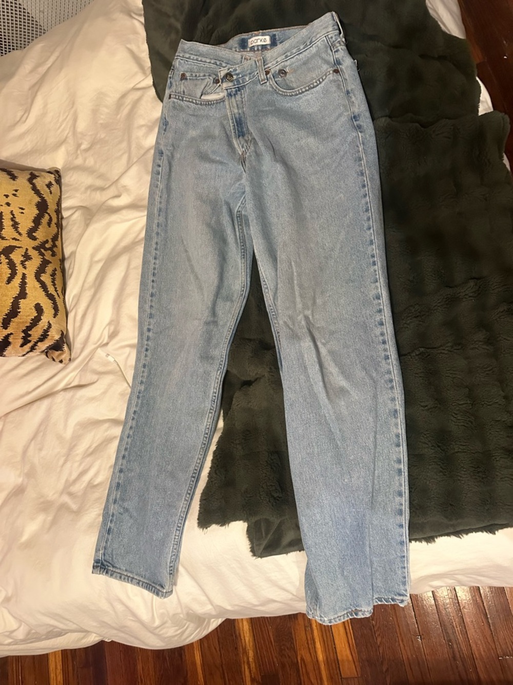 PARKE ORIGINAL REWORKED JEANS CRISS CROSS WAISTBAND